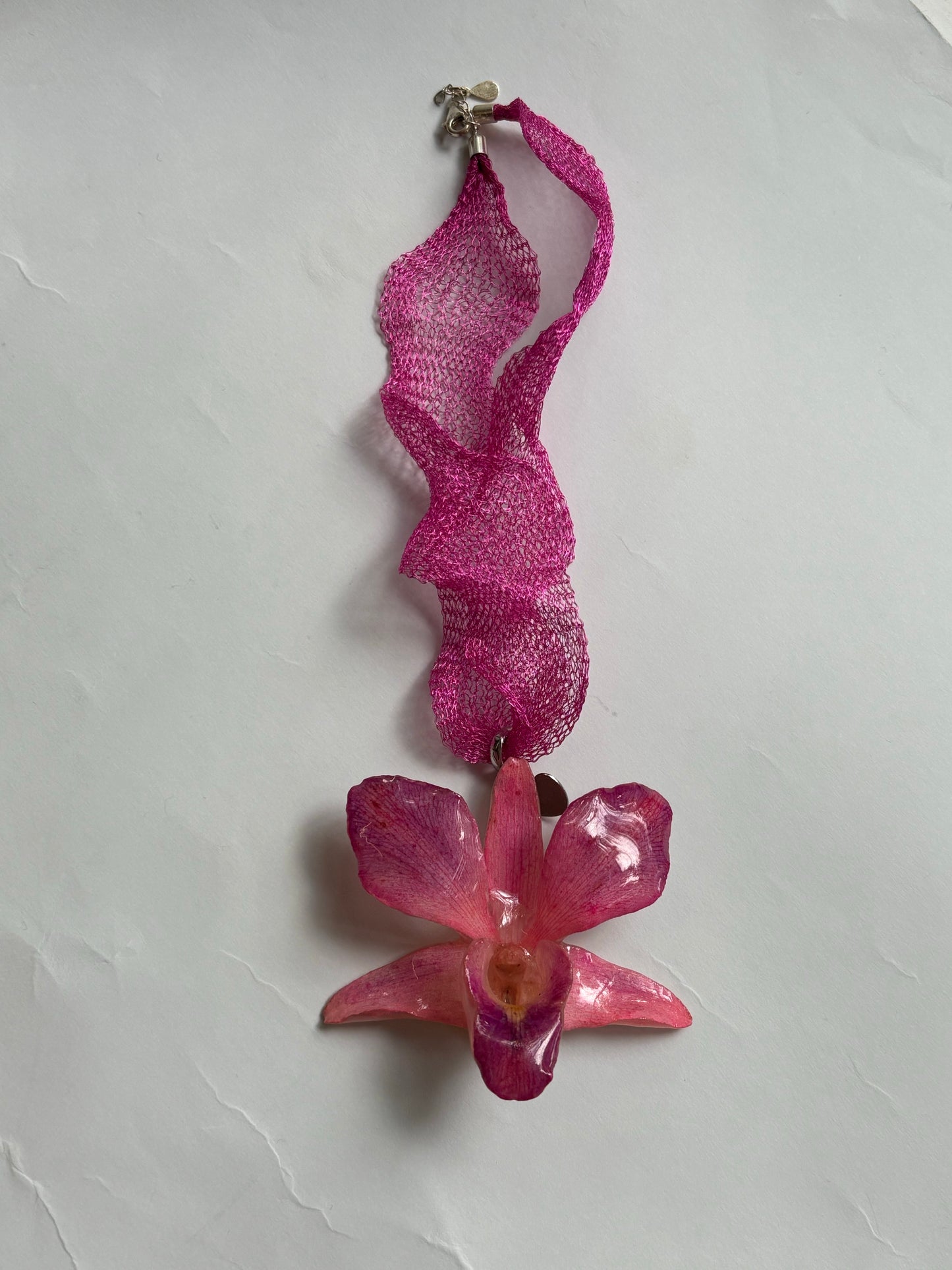PINK ORCHID NECKLACE