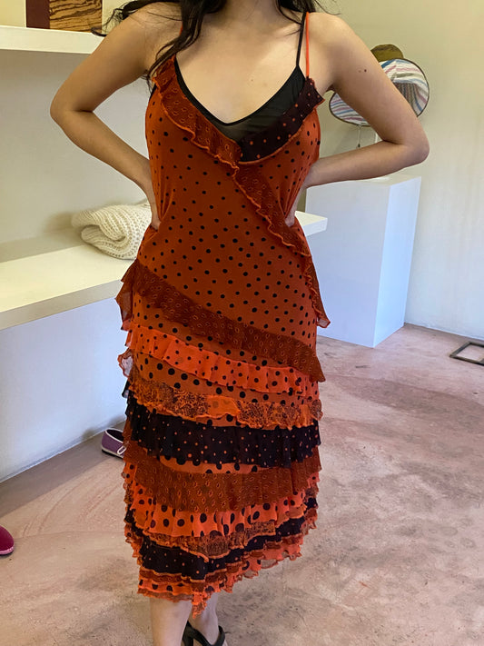 FUZZI RED POLKA DOT DRESS