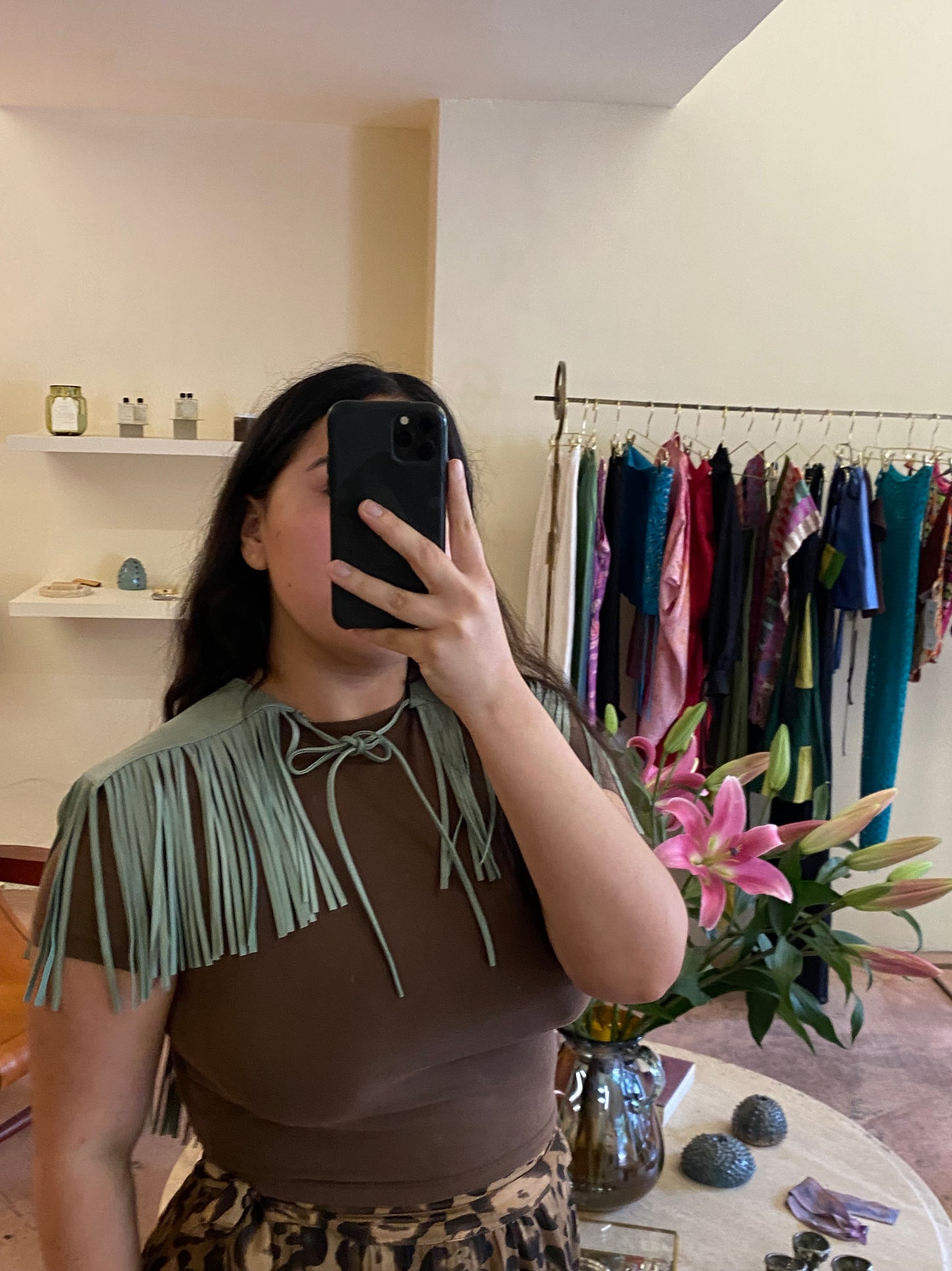 LEATHER MINI CAPE