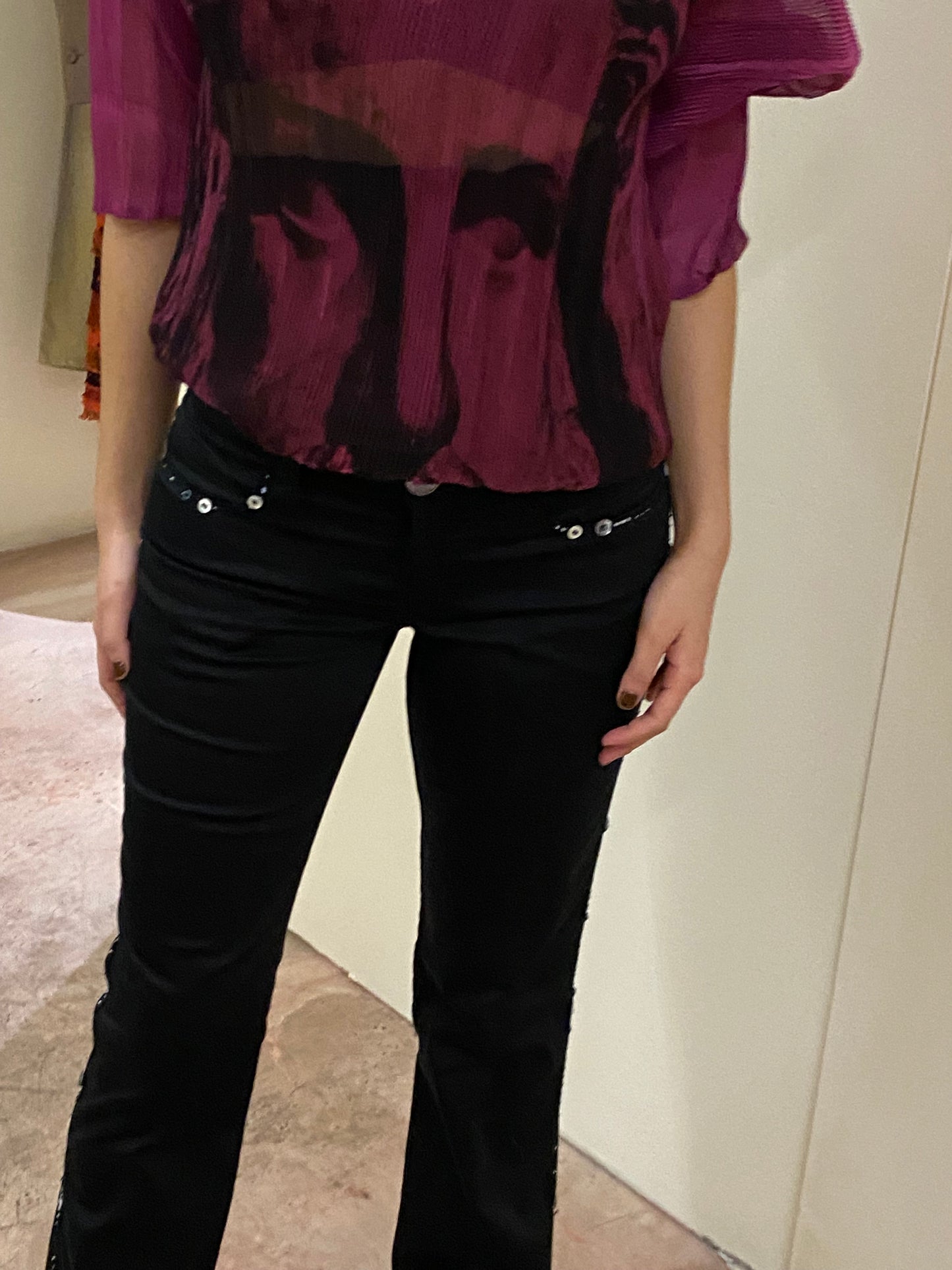 MOSCHINO BLACK PANTS WITH BUTTONS