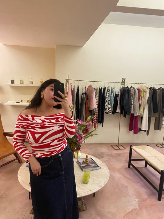 MOSCHINO RED ZEBRA TOP