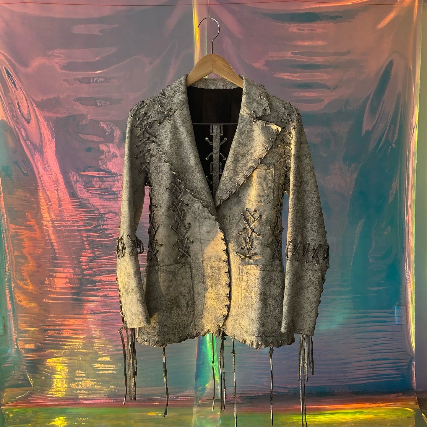 WHITE LEATHER JACKET