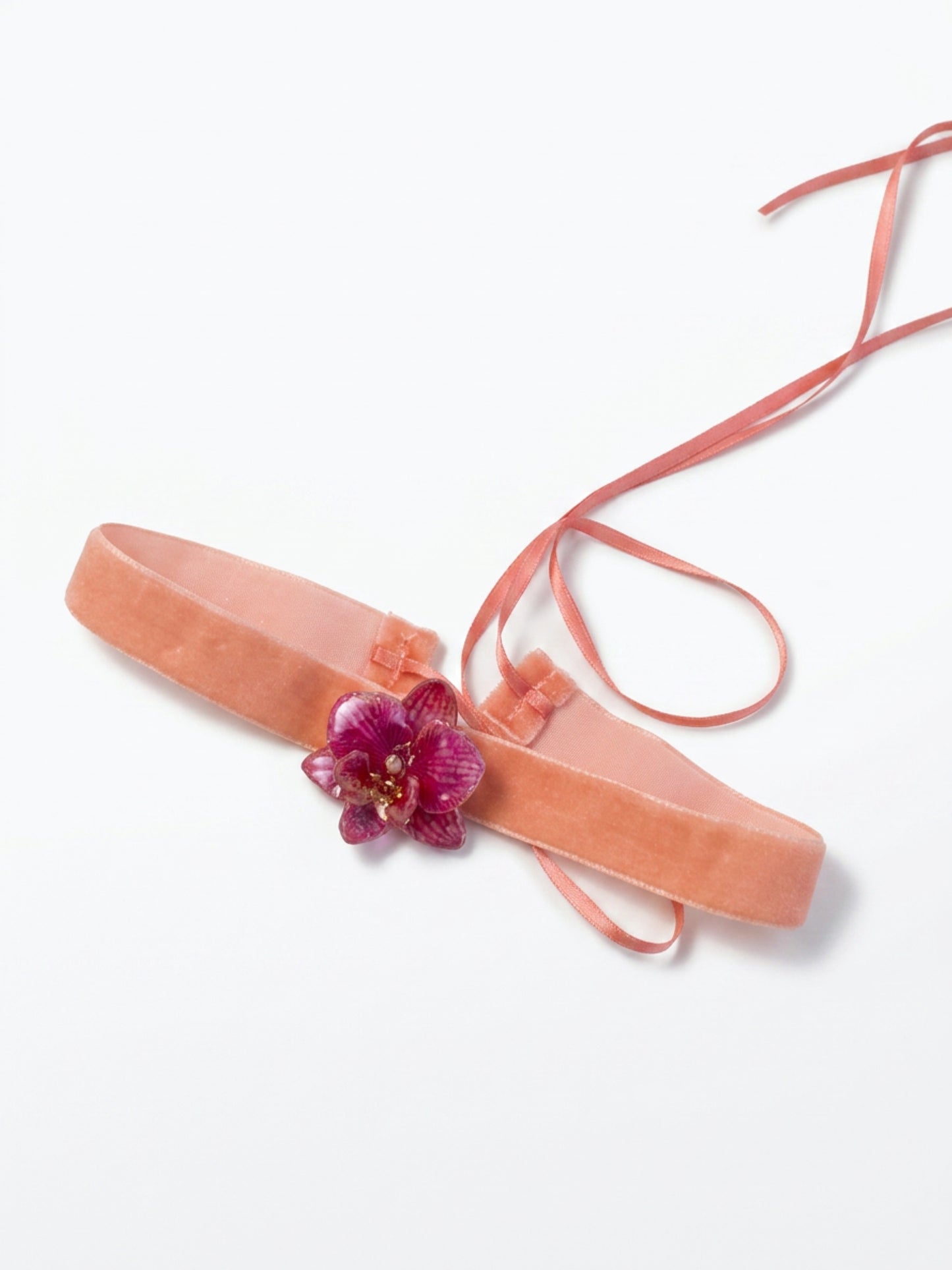 PINK ORCHID LIGHT PINK VELVET CHOKER