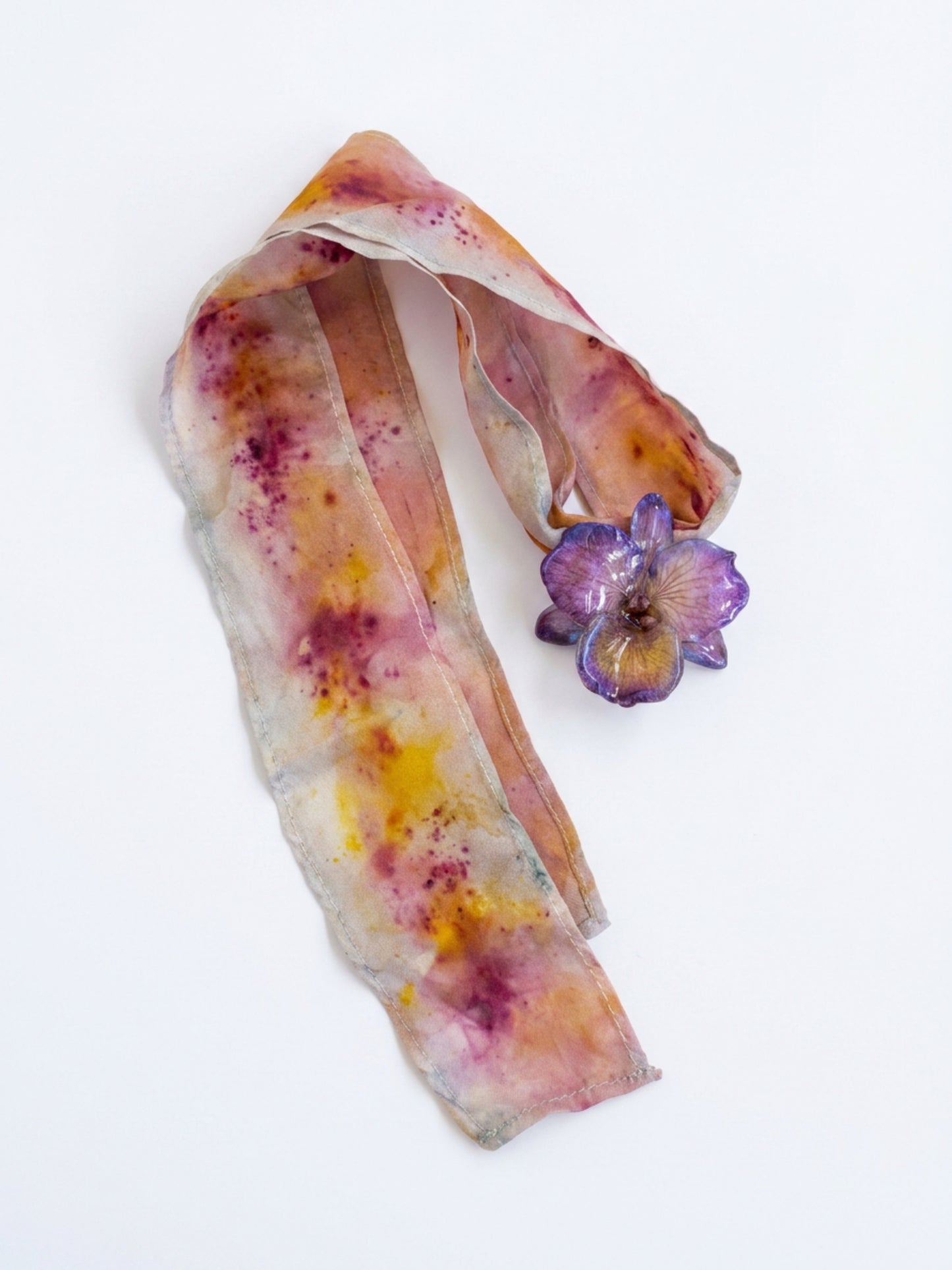 PURPLE ORCHID DYED SILK NECKLACE