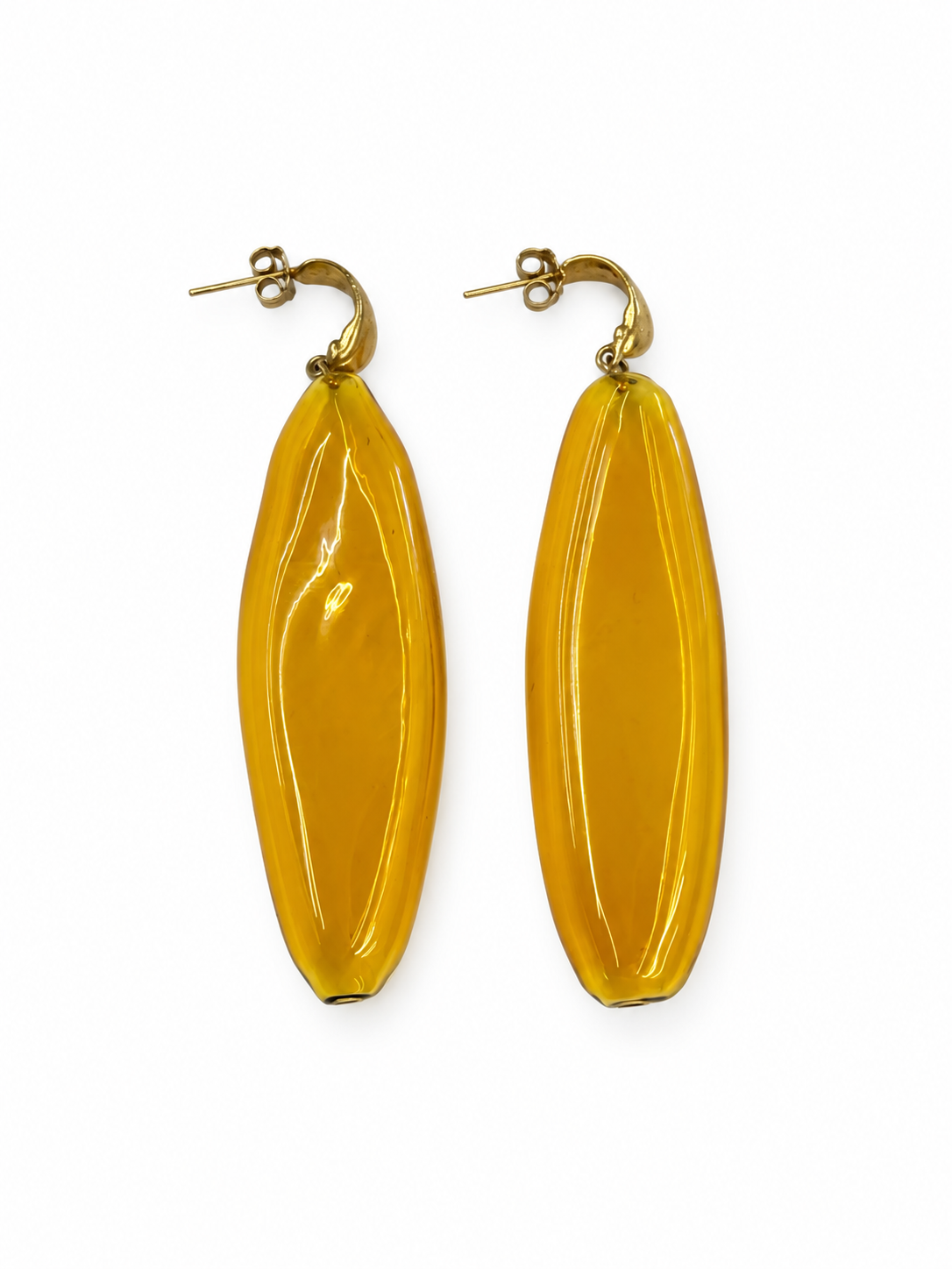 ARETES GOTA ALARGADA AMBAR