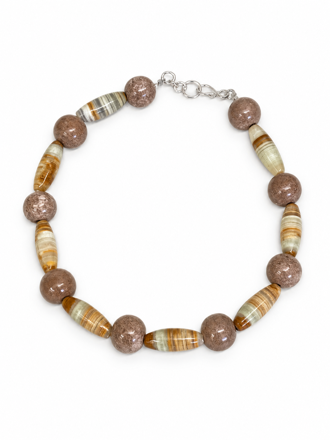 OVAL MIX ONYX NECKLACE