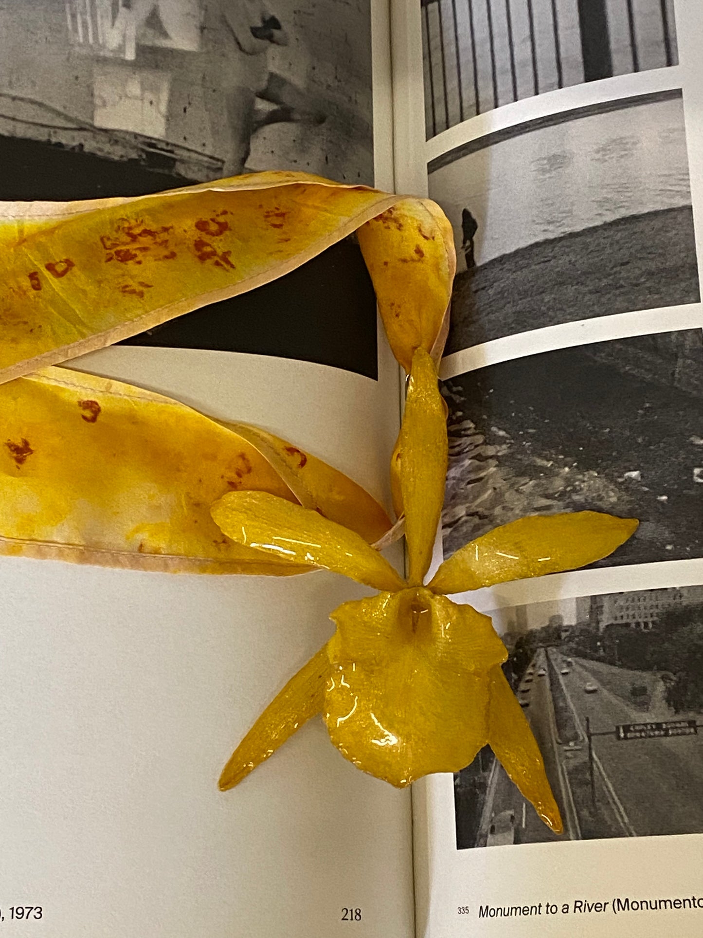 YELLOW ORCHID SILK NECKLACE