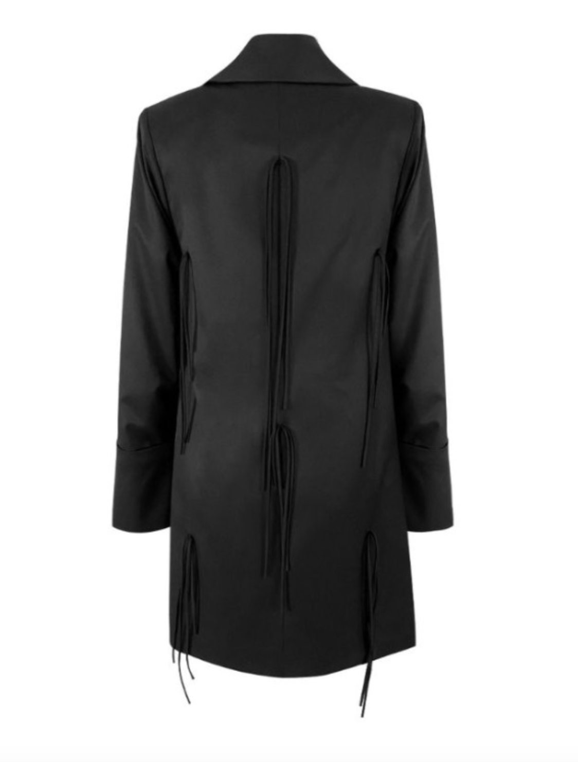 FRINGED BLACK BLAZER