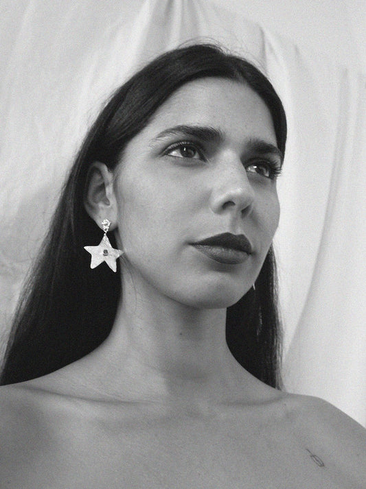 ESTELA PINK SILVER EARRINGS