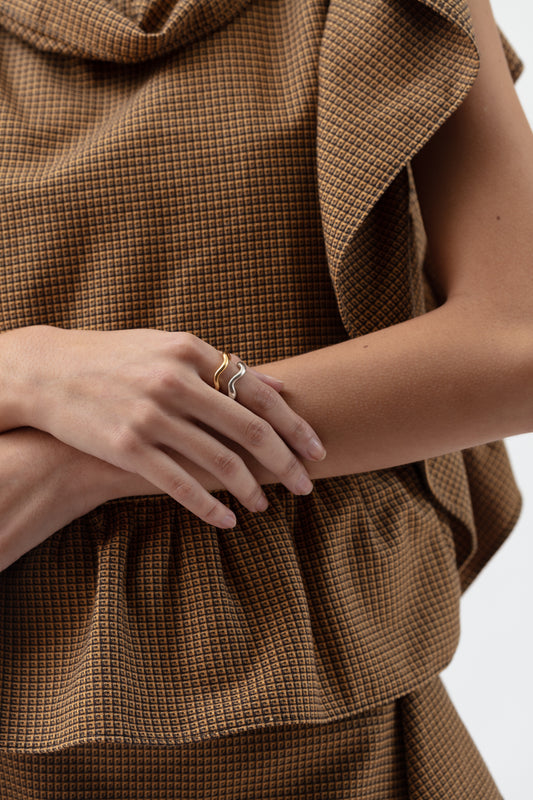 ANILLO ONDA GOLD PLATED