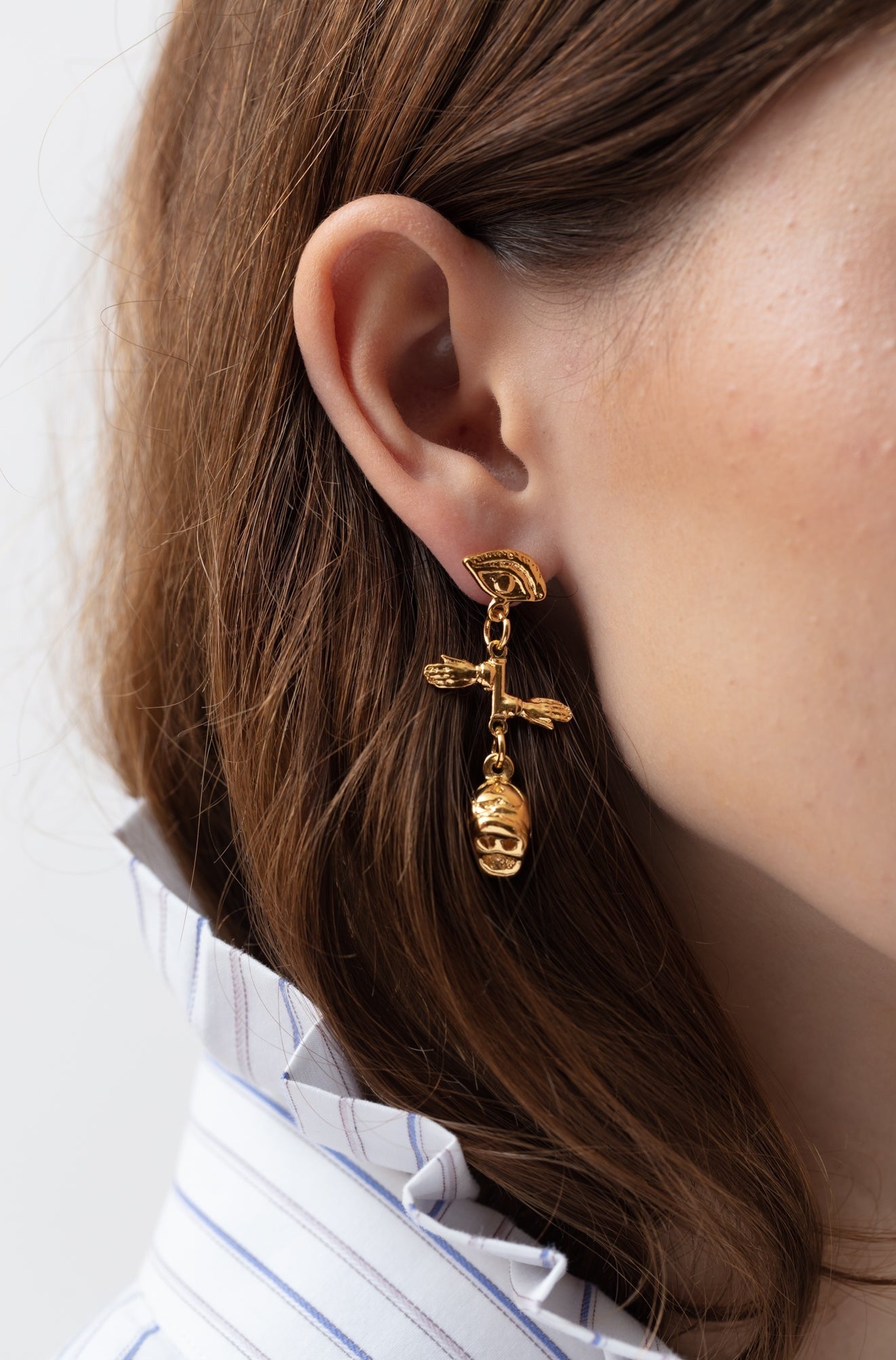MINI SKULL EARRINGS ORO