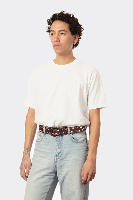 BURGUNDY PESPUNTE BELT