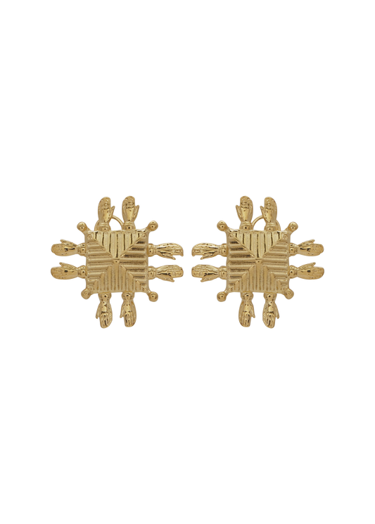 AZTEC HAND EARRINGS ORO