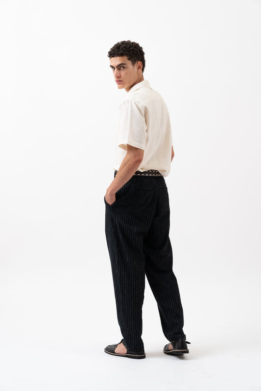 DON PANT MENSWEAR - BLACK & WHITE PINSTRIPE