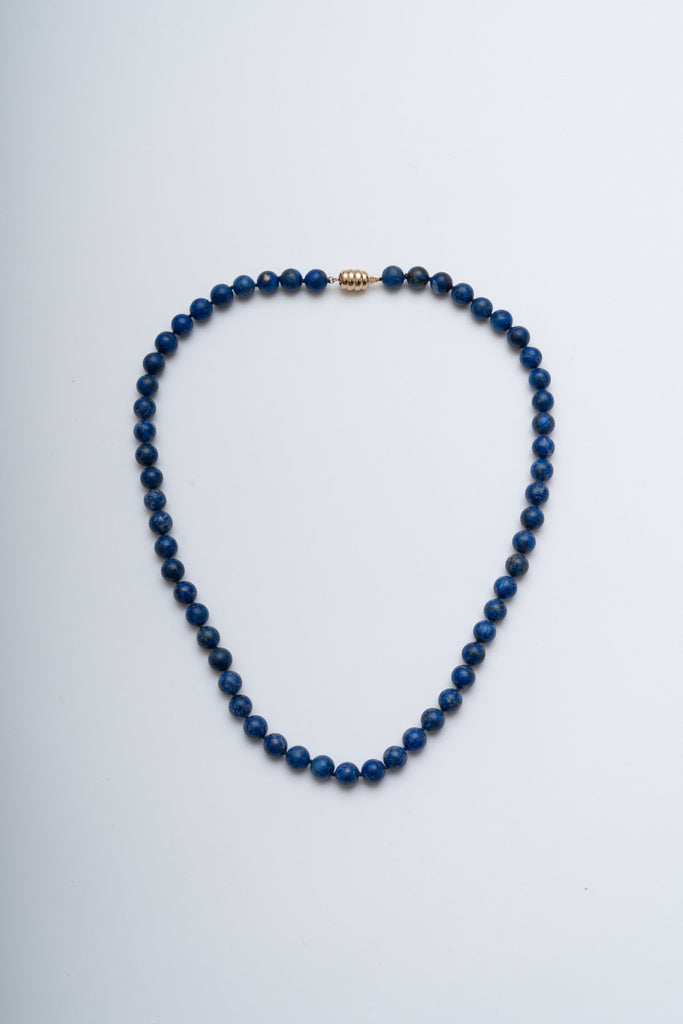 LAPISLAZULI GOLD PLATED BROCHE NECKLACE