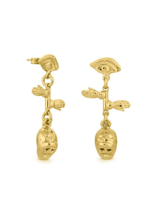 MINI SKULL EARRINGS ORO