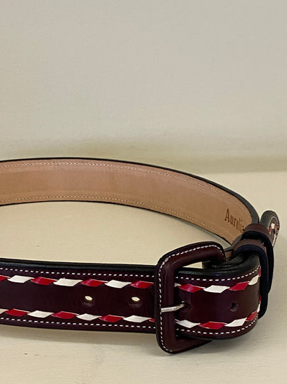 BURGUNDY PESPUNTE BELT