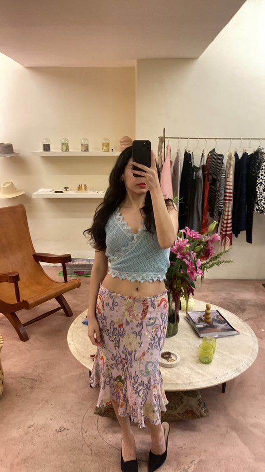 ALBERTA FERRETTI BLUE TOP