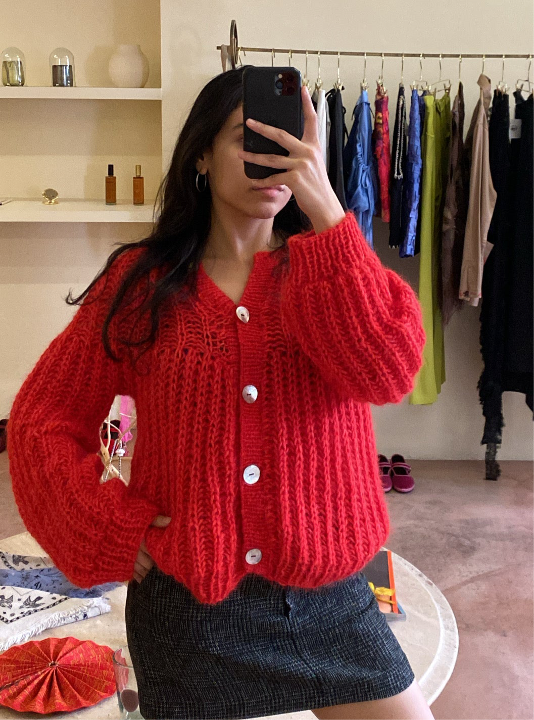 RED BABY ALPACA SWEATER