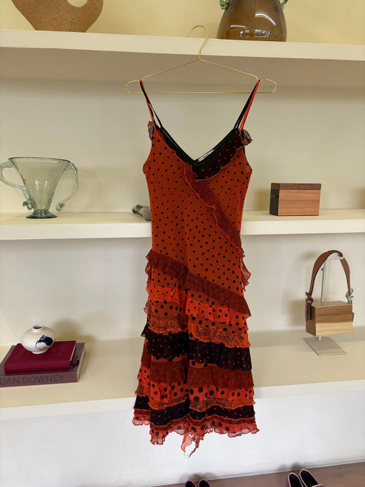 FUZZI RED POLKA DOT DRESS