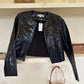 DIANE VON FURSTENBERG BLACK CHAROL JACKET