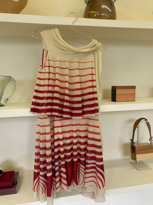 JEAN PAUL GAULTIER - RED & BEIGE DRESS