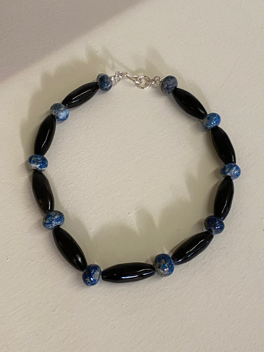 BLUE & BLACK ONYX NECKLACE