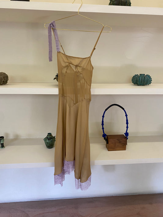 LAURA SILK SHORT YELLOW DRESS