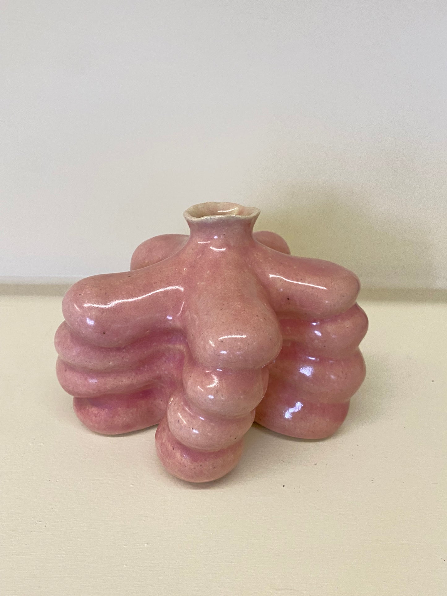 PINK SCULPTURAL FLOWER VASE