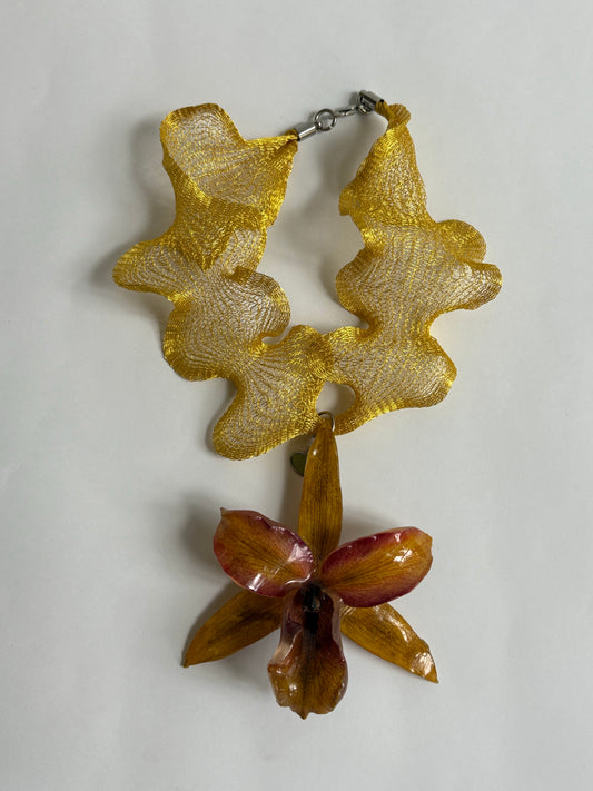 ORCHID NECKLACE - YELLOW
