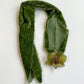 GREEN ORCHID GREEN VELVET RIBBON NECKLACE