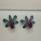 GREEN PINK ORCHID EARRINGS