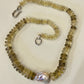 LEMON QUARTZ AND PEARL NECKLA