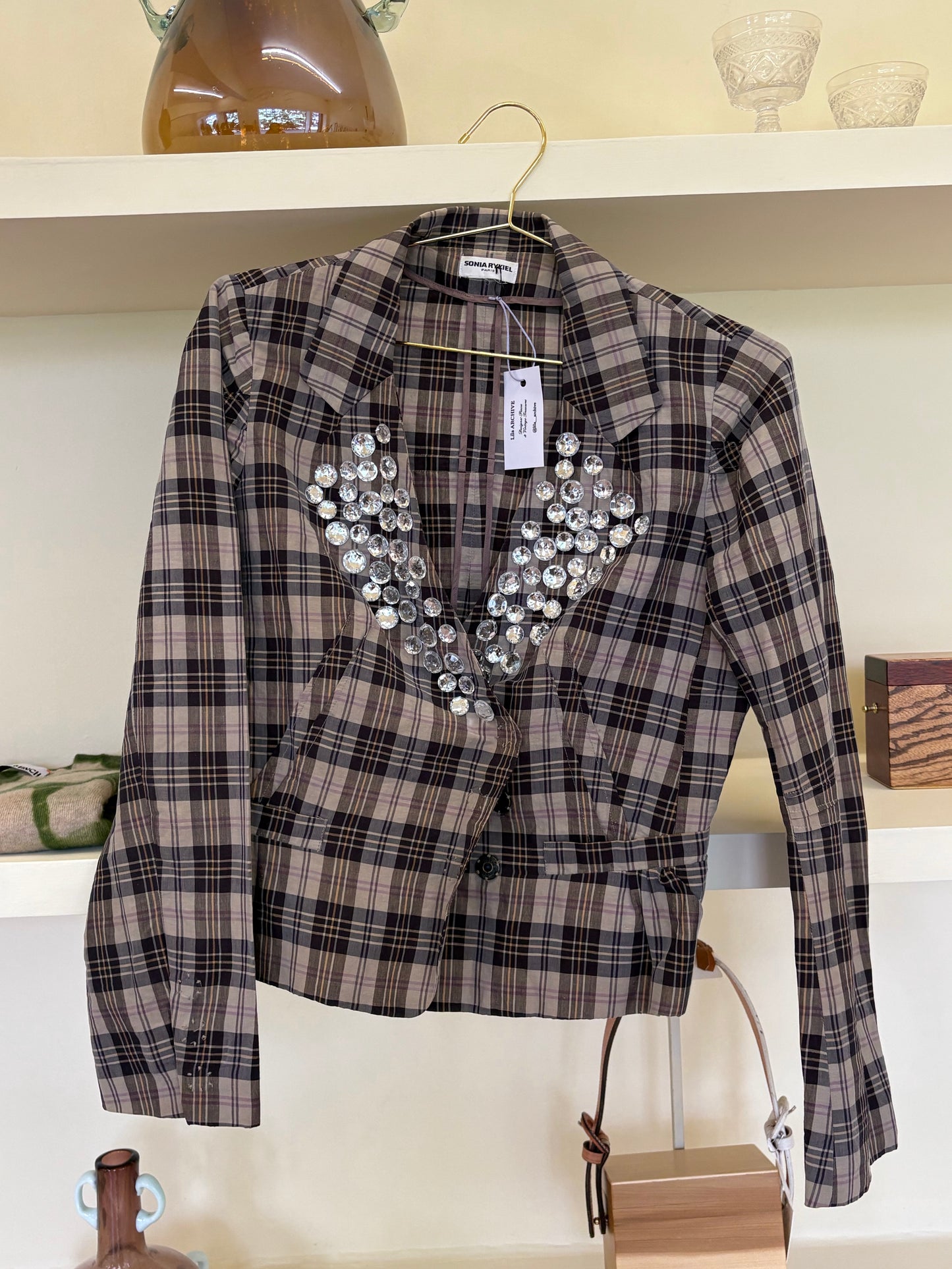 SONIA RYKIEL - CHAQUETA CUADROS BRILLANTES