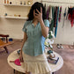 MINI CREPE BEIGE SKIRT