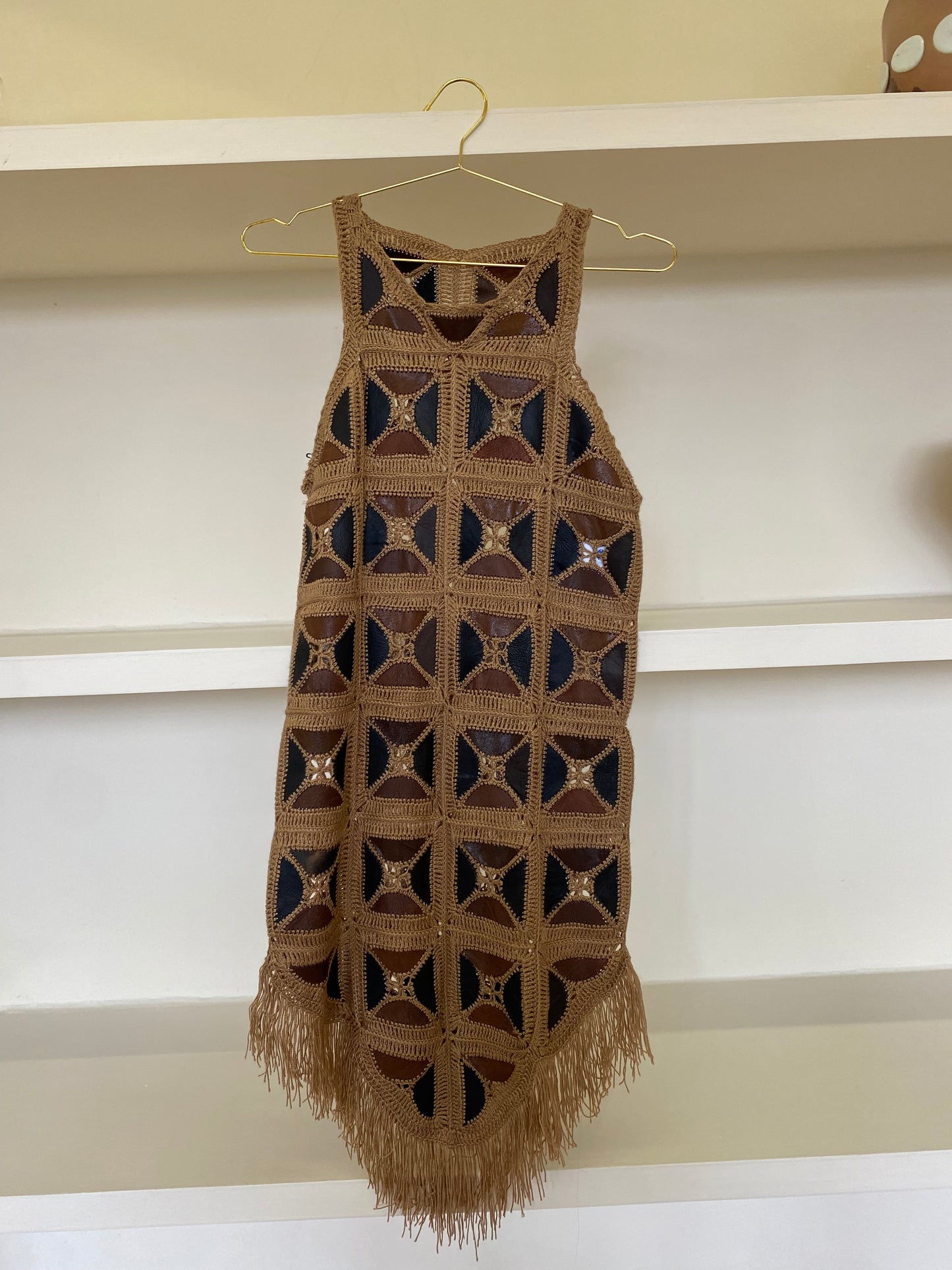 LEATHER WOVEN DRESS
