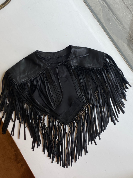 LEATHER MINI CAPE