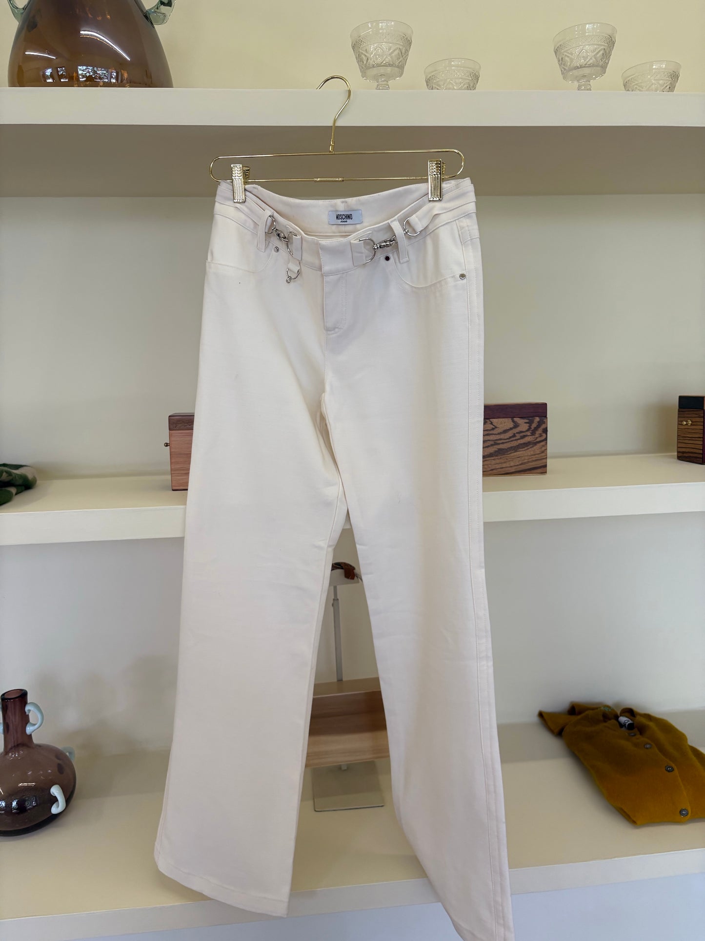 MOSCHINO WHITE WOOL PANTS