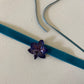 BRIGHT BLUE ORCHID VELVET CHOKER