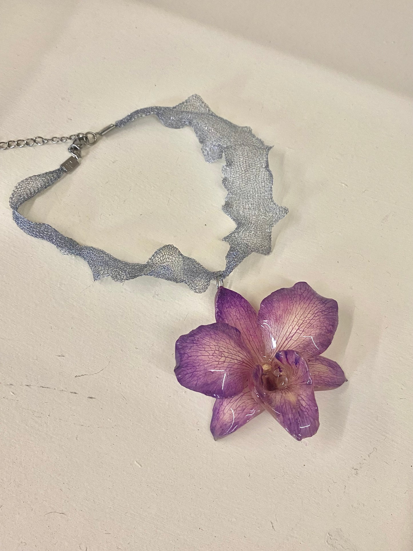 PURPLE ORCHID NECKLACE