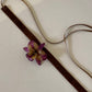 PINK/BROWN ORCHID VELVET CHOKER
