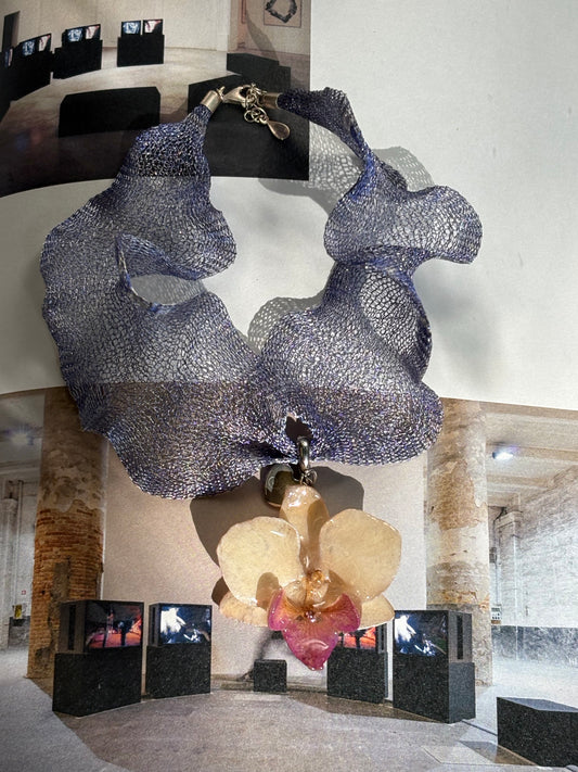 WHITE LILAC ORCHID NECKLACE