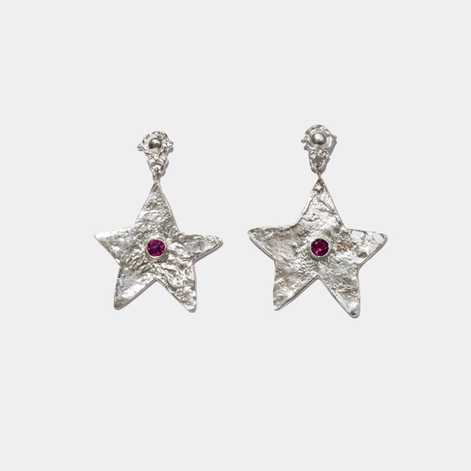 ESTELA PINK SILVER EARRINGS