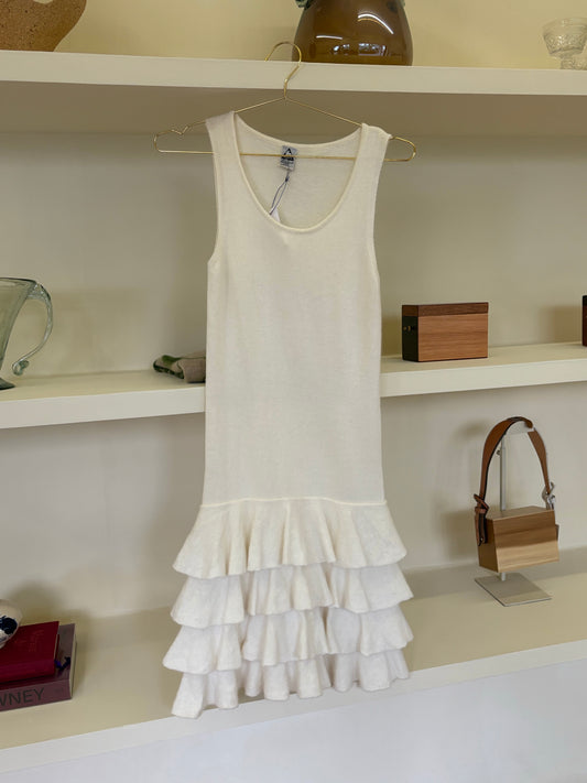 LUISA SPANGOLI WHITE MOHAIR DRESS