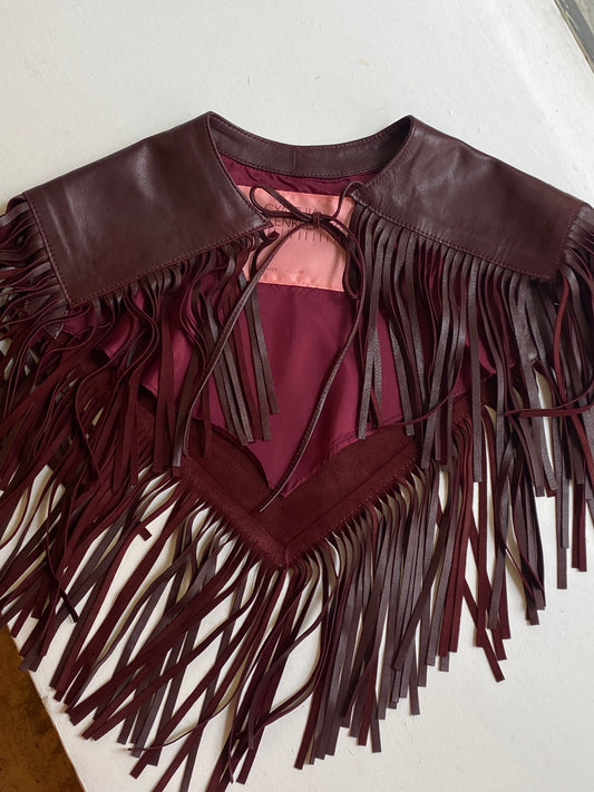 LEATHER MINI CAPE