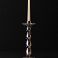 VINTAGE PAIR OF SILVER PLATED CANDLE HOLDERS WITH BLUE ACCENTS
