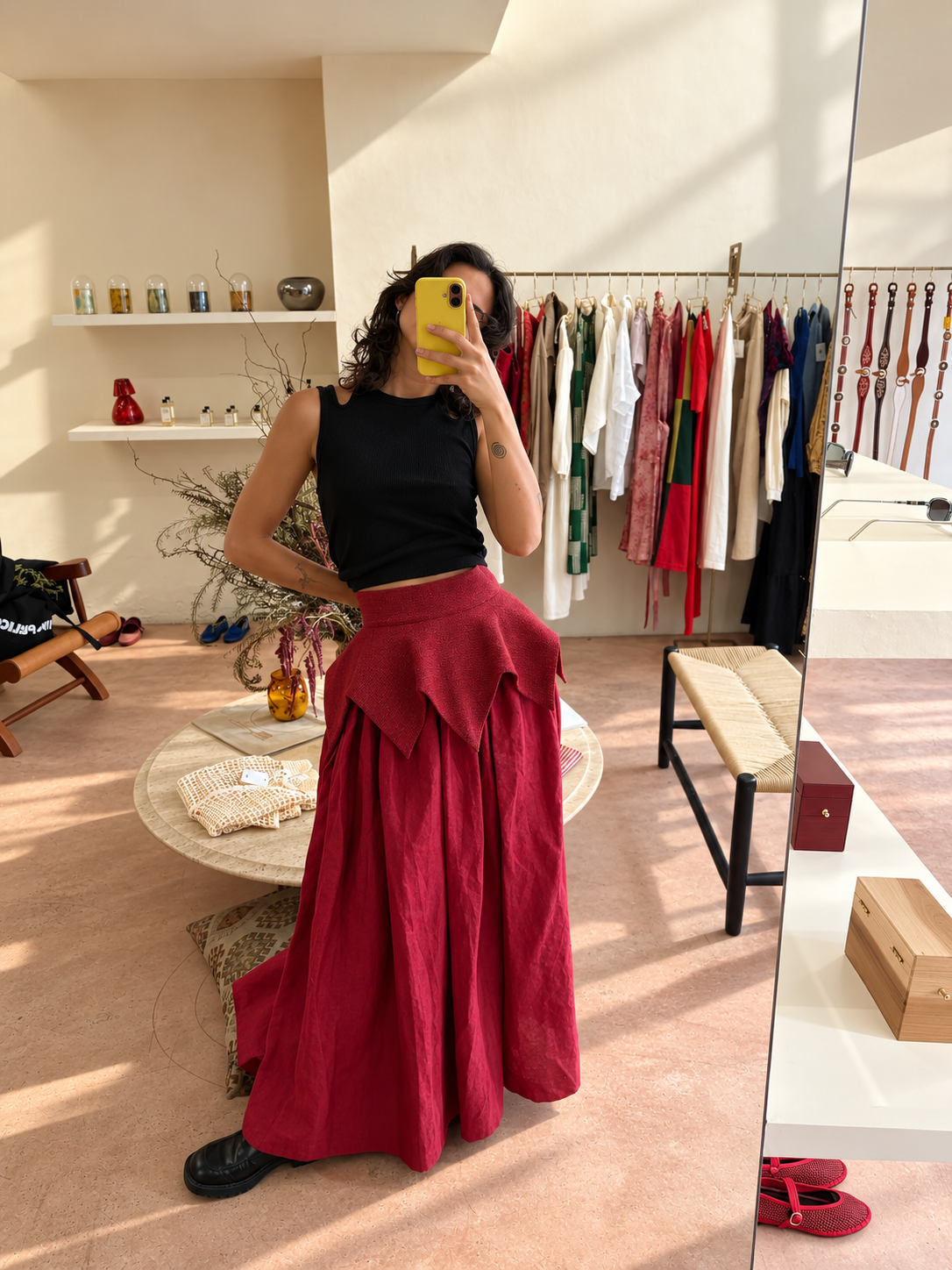 LONG RED SKIRT