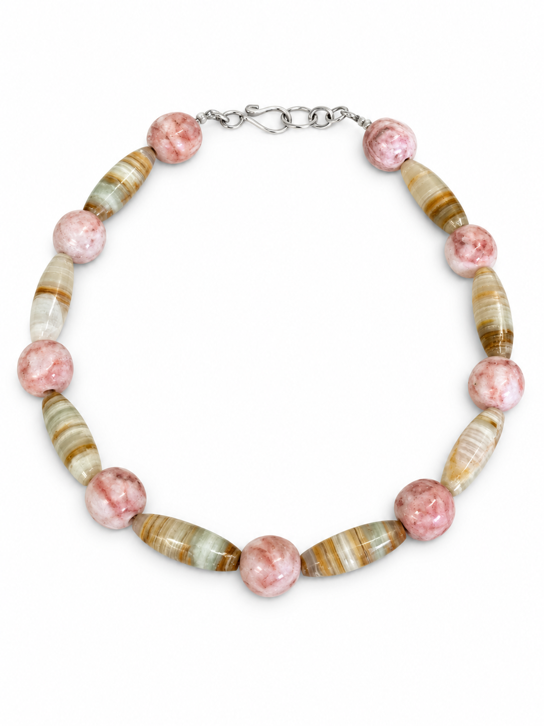 OVAL MIX ONYX NECKLACE