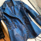LEATHER JACKET ~ BLUE