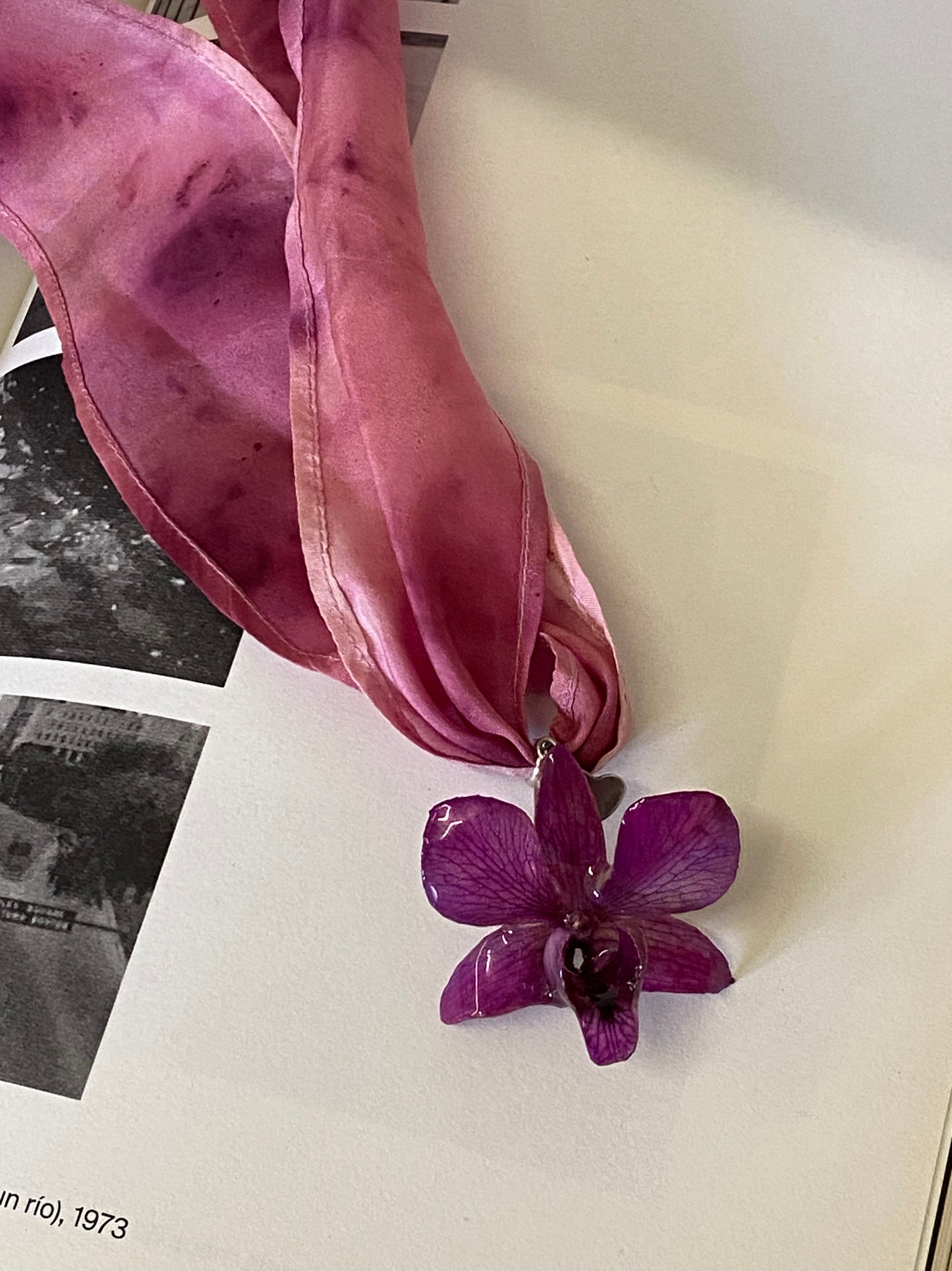 SILK ORCHID NECKLACE